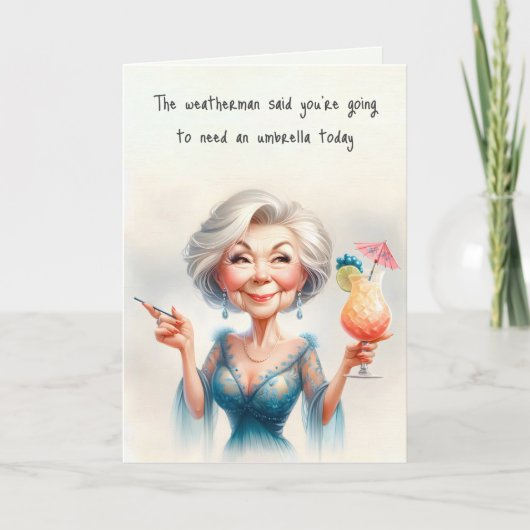 Oude vrouw Verjaardag Humor Kaart (Voorkant)
