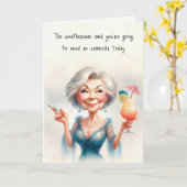 Oude vrouw Verjaardag Humor Kaart (Gele Bloem)