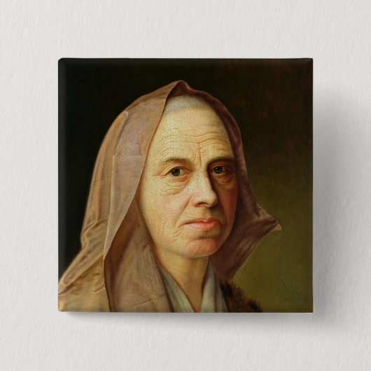 Oude vrouw vierkante button 5,1 cm (Voorkant)