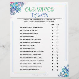 Oude vrouwen [Blauwe Floral] Briefhoofd