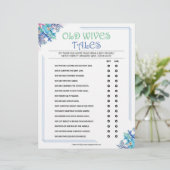 Oude vrouwen [Blauwe Floral] Briefhoofd (Staand voorkant)