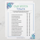 Oude vrouwen [Blauwe Floral] Briefhoofd (Voorkant / Achterkant)