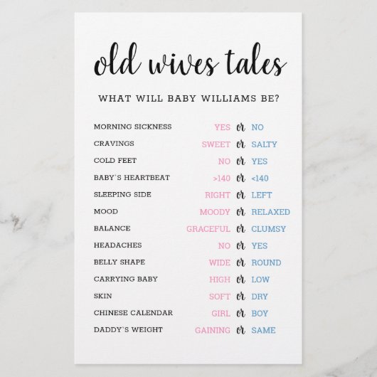 Oude vrouwen Gendergelijkheid onthullen Baby showe (Voorkant)