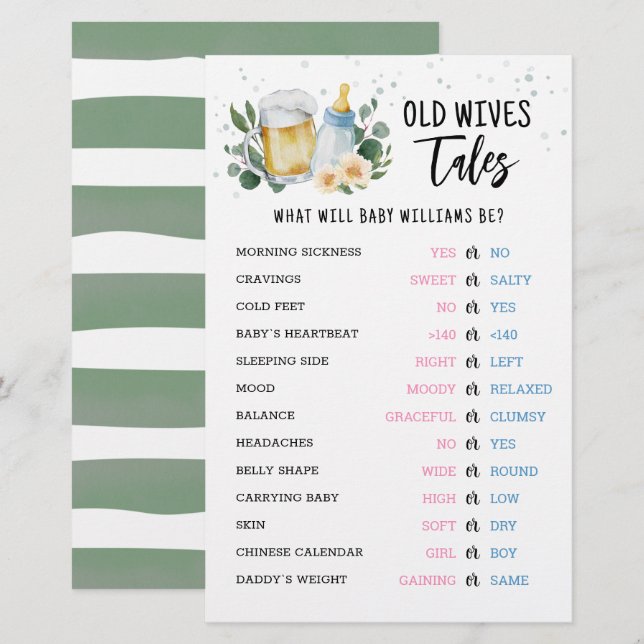 Oude vrouwen Gendergelijkheid onthullen Baby showe (Voorkant / Achterkant)