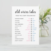 Oude vrouwen Tales Geslacht onthullen Baby shower  Kaart (Staand voorkant)