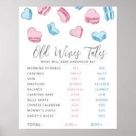 Oude vrouwen Tales Roze Blauwe Harten Teken Poster