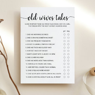 Oude vrouwen Tales Spel Baby shower partij Kaart