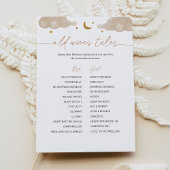 Oude vrouwen Twinkle Star Baby shower Game Kaart