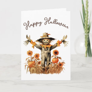 Oude Vrouwenskelet Halloween Pompoenveld Kaart