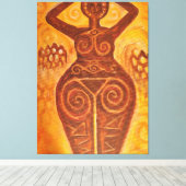Oude vruchtbaarheidsgodin canvas afdruk (Insitu (Houten vloer))