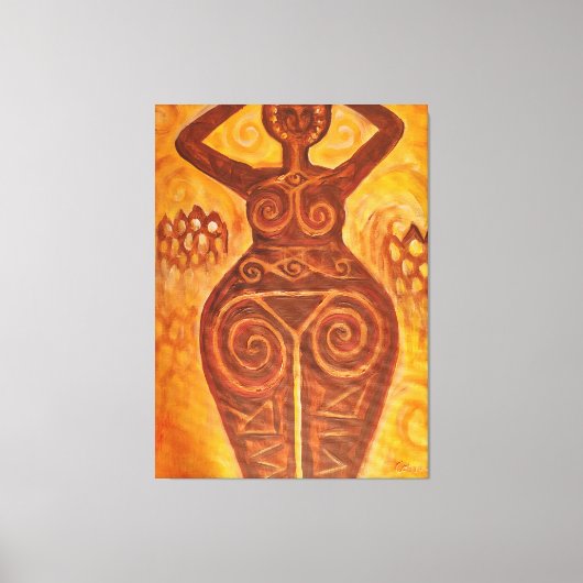 Oude vruchtbaarheidsgodin canvas afdruk (Voorkant)