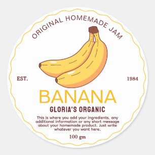 Oude Vruchten Bananenjam Thuisgemaakt Product Ronde Sticker