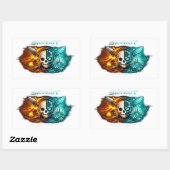 Oude vs Toekomstige Cyber Skull Sticker | Tribal V (Vel)
