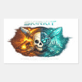 Oude vs Toekomstige Cyber Skull Sticker | Tribal V (Voorkant)