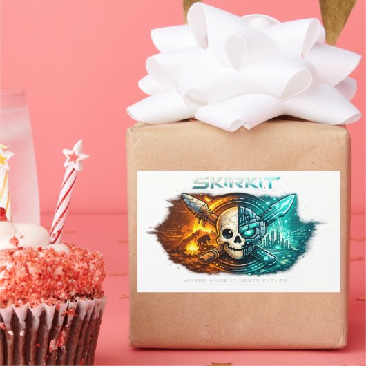 Oude vs Toekomstige Cyber Skull Sticker | Tribal V (Feest)