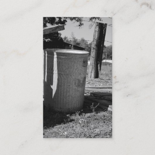 Oude vuilnisbak kan Visitekaartjes (Voorkant)