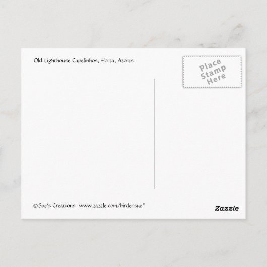 Oude vuurtoren briefkaart (Achterkant)