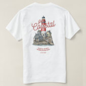 Oude Vuurtoren en Kustdorp Grafisch Ontwerp T-shirt (Design achterkant)