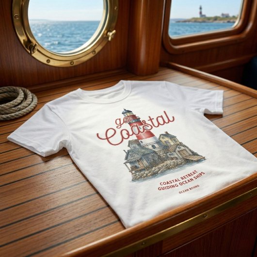 Oude Vuurtoren en Kustdorp Grafisch Ontwerp T-shirt