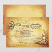 Oude  vuurtoren nautisch vrijgezellenfeest kaart (Voorkant / Achterkant)