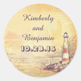 Oude Vuurtoren Nautische Seal Ronde Sticker