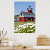 Oude vuurtoren op het meer van Kalamazoo, Saugatuc Poster (Keuken)