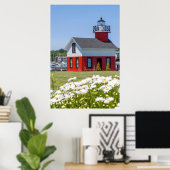Oude vuurtoren op het meer van Kalamazoo, Saugatuc Poster (Thuiskantoor)