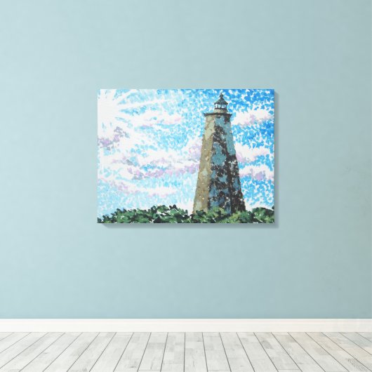 Oude vuurtoren van Baldy Canvas Afdruk (Insitu (Houten vloer))