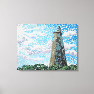 Oude vuurtoren van Baldy Canvas Afdruk