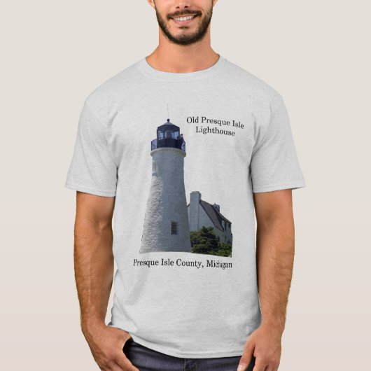 Oude vuurtoren van de Presque Isle shirt (Voorkant)