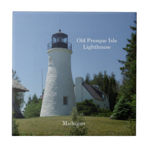 Oude vuurtoren van de Presque Isle Tegeltje