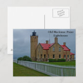 Oude vuurtoren van Mackinac Point Briefkaart (Voorkant / Achterkant)