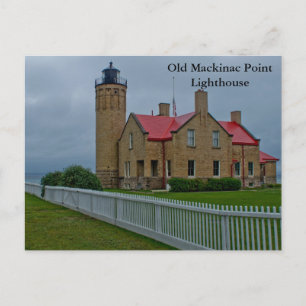 Oude vuurtoren van Mackinac Point Briefkaart