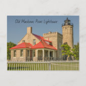 Oude vuurtoren van Mackinac Point Briefkaart (Voorkant)