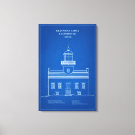 Oude vuurtoren van Point Loma - Californië – AD Canvas Afdruk