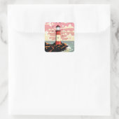 Oude Vuurtoren Vierkante Sticker (Tas)