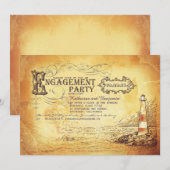 Oude vuurtoren zeilvaart bruiloft feest kaart (Voorkant / Achterkant)