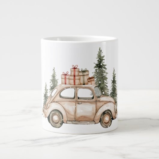 Oude VW-auto wintergeschenken Grote Koffiekop (Voorkant)