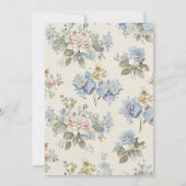 Oude Wagen Koolwit Blauwe Gouden Rozen Gingham Kaart (Achterkant)