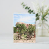 Oude wagen, pionierdorp, Utah 2 Briefkaart (Staand voorkant)