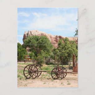 Oude wagen, pionierdorp, Utah 2 Briefkaart