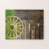 Oude wagon in een oude goudstad legpuzzel (Horizontaal)