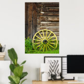 Oude wagon in een oude goudstad poster (Thuiskantoor)