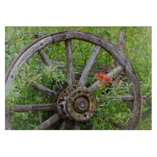 Oude wagon in oude gouden stad 3 snijplank (Voorkant)