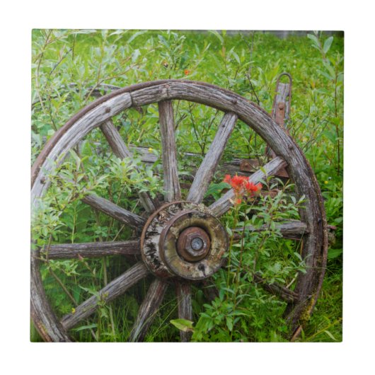 Oude wagon in oude gouden stad 3 tegeltje (Voorkant)