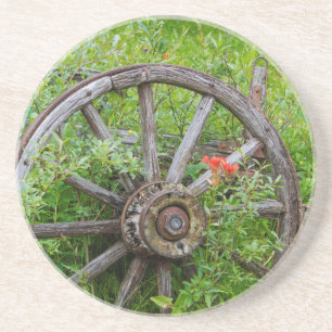 Oude wagon in oude gouden stad 3 zandsteen onderzetter