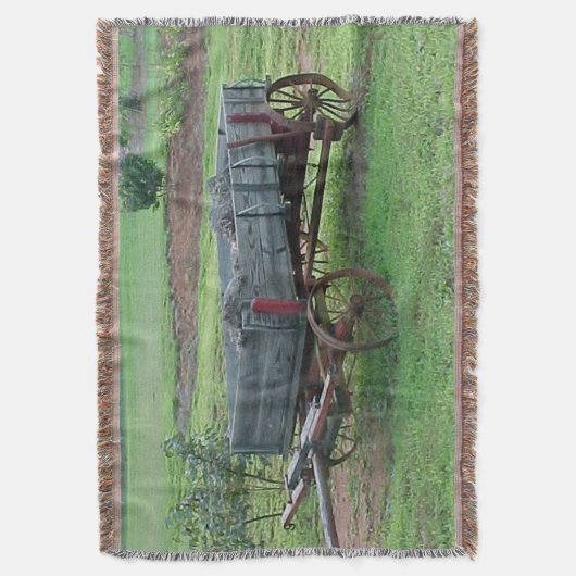 Oude Wagon op de grens Deken (Voorkant Verticaal)