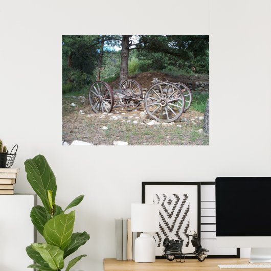 Oude wagonwielen poster (Thuiskantoor)