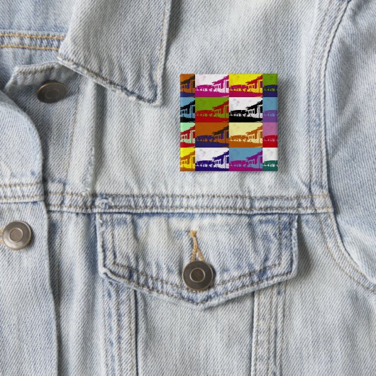 OUDE WALES VIERKANTE BUTTON 5,1 CM (In situ)