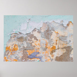 Oude Wallgrunge, abstract, oud, kunst, achtergrond Poster